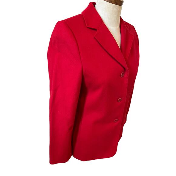 Valerie Stevens Wool and Cashmere blend blazer Cherry Red 4 - Picture 3 of 5